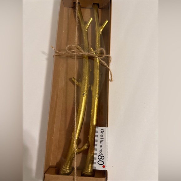 NIB Gold Twig Taper Candles 14 In By One Hundred 80 Degrees - Picture 3 of 6